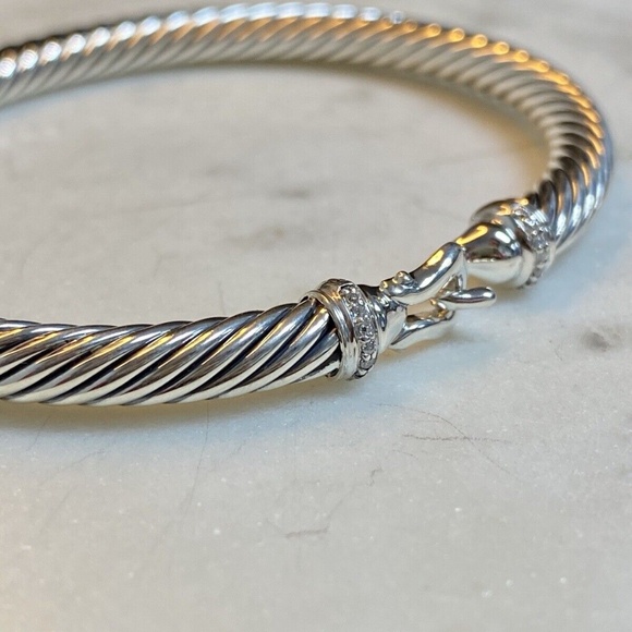 David Yurman Cable Buckle Bracelet 5MM with Diamonds - Picture 6 of 8